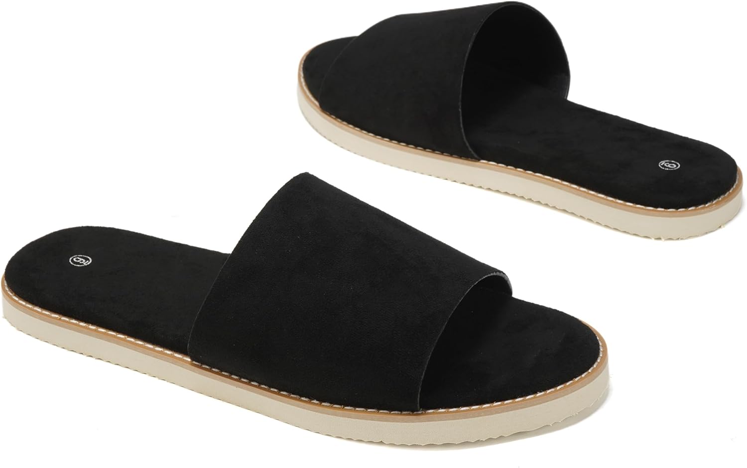Мужские летние сандалии SoleilSandal из замши, удобные шлепанцы с стелькой из пены с эффектом памяти, подошва из ЭВА, нескользящие, повседневные модные I-слайды, черный — фото 4