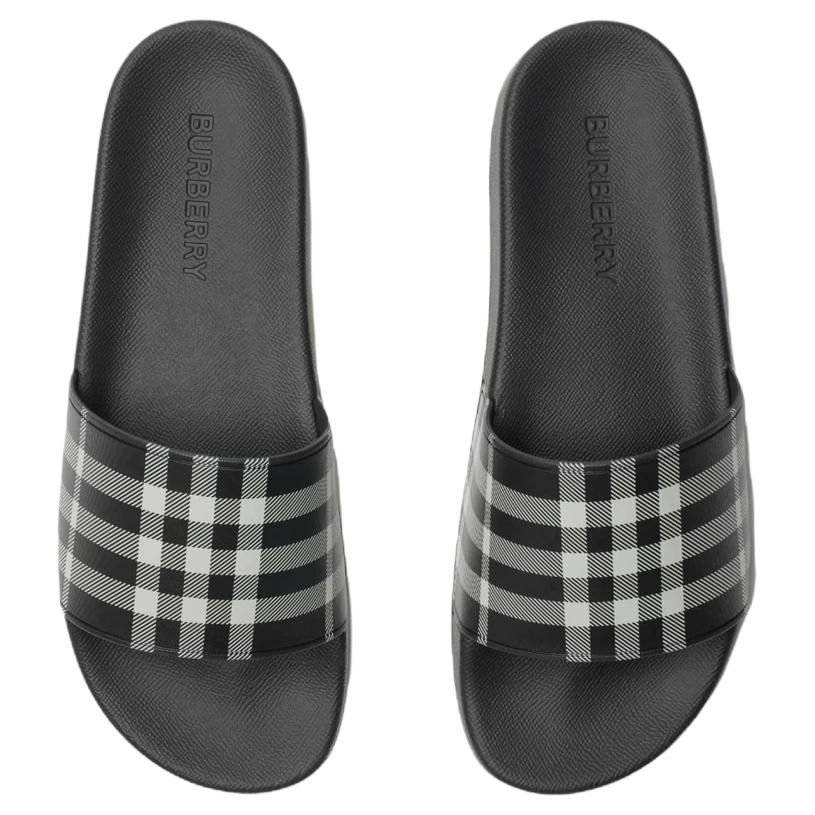 Burberry Скользящие тапочки мужские черные — фото 4