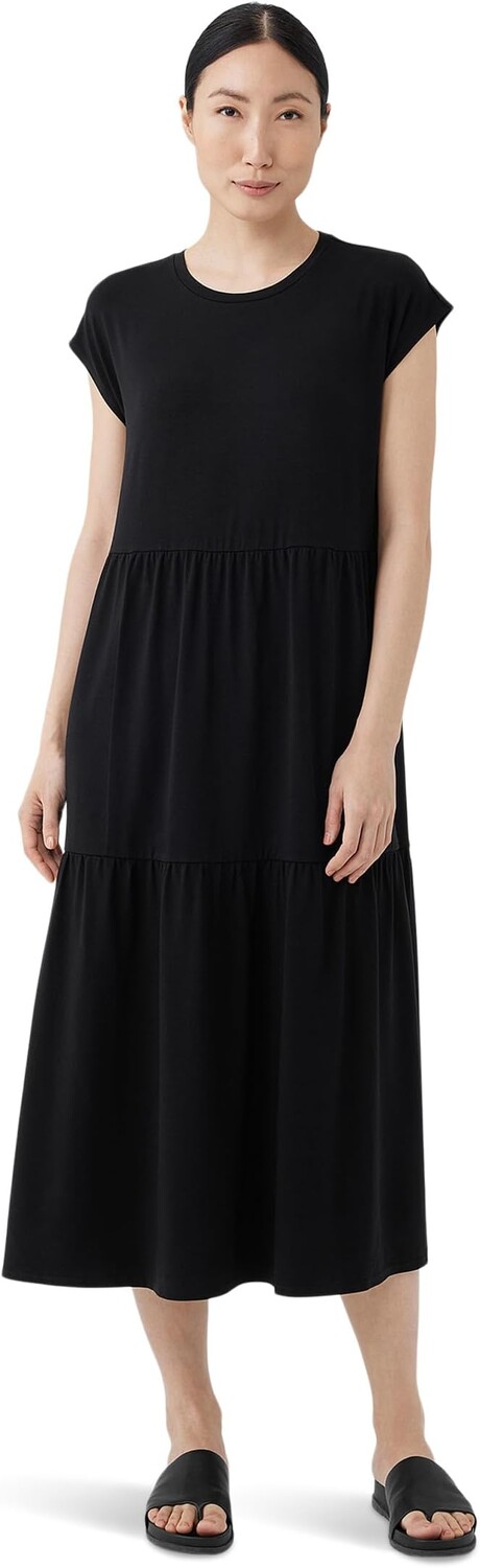 

Платье в полный рост с заниженными плечами Eileen Fisher, черный