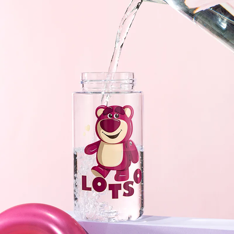 Спортивная бутылка для воды Strawberry Bear Disney Lotso Dream Space: 500 мл, + 1 наклейки — фото 3