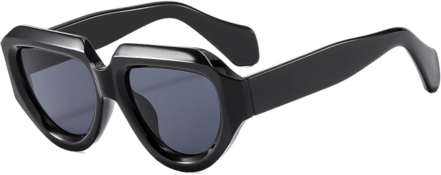 

Модный тренд: ретро-солнцезащитные очки с огранкой «под носки», овальной оправой, широкими зеркальными дужками, многоугольной оправой, персонализированной большой оправой TVTBBVV, Black