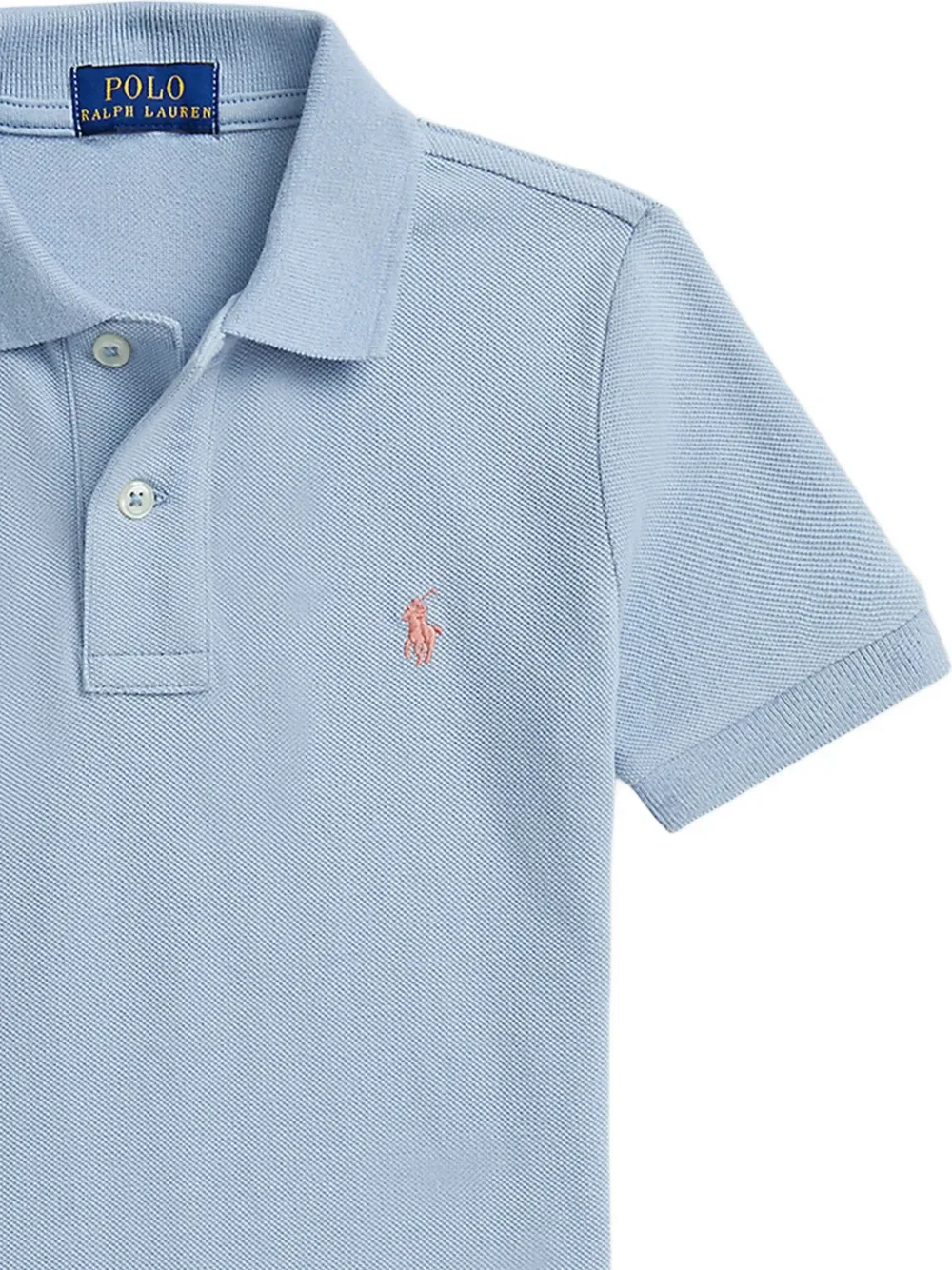 Рубашка-поло с короткими рукавами на пуговицах Polo Ralph Lauren Kids, синий — фото 4