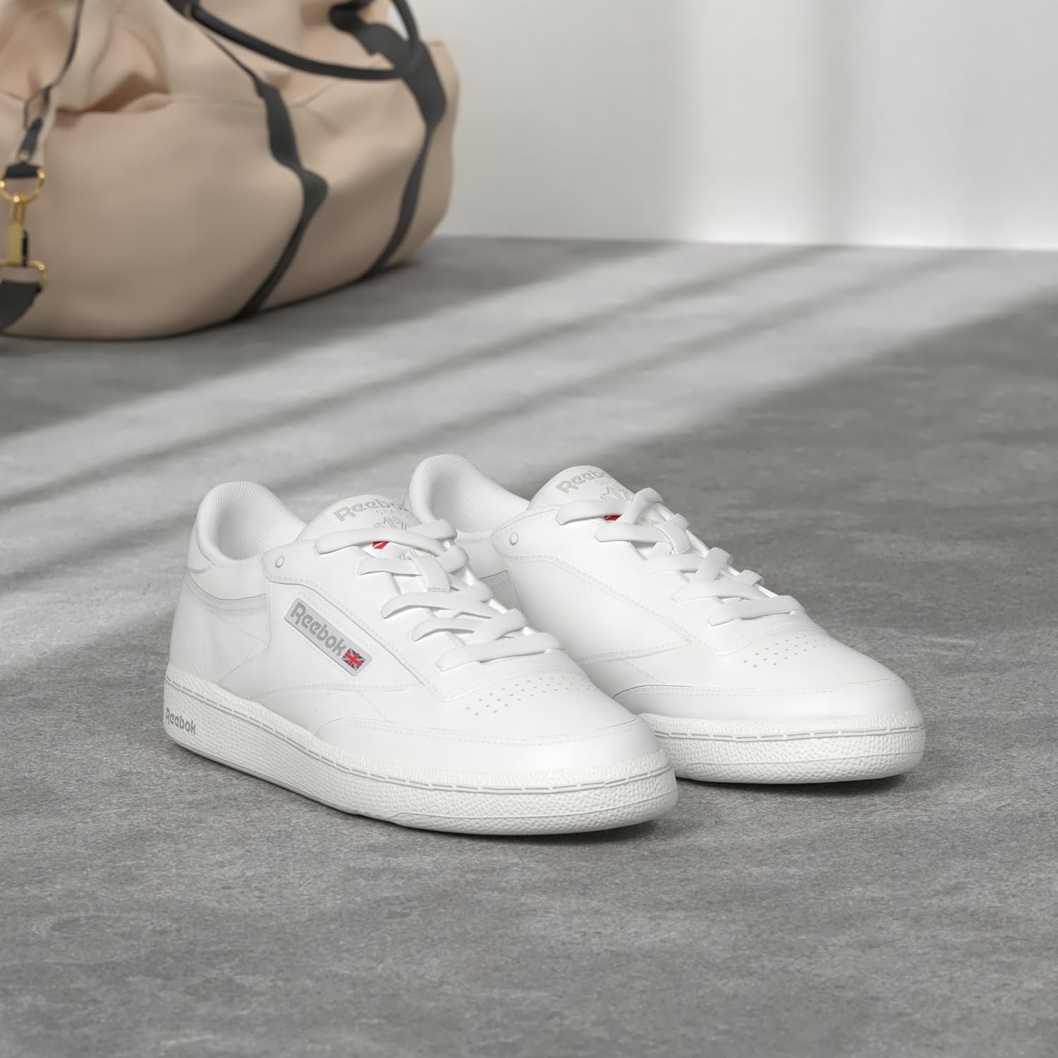 Мужские кроссовки Reebok Club C 85, повседневная спортивная обувь белого цвета для мужчин, белый/серый — фото 2