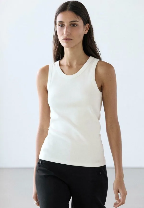 Футболка с коротким рукавом и контрастными деталями Massimo Dutti, White