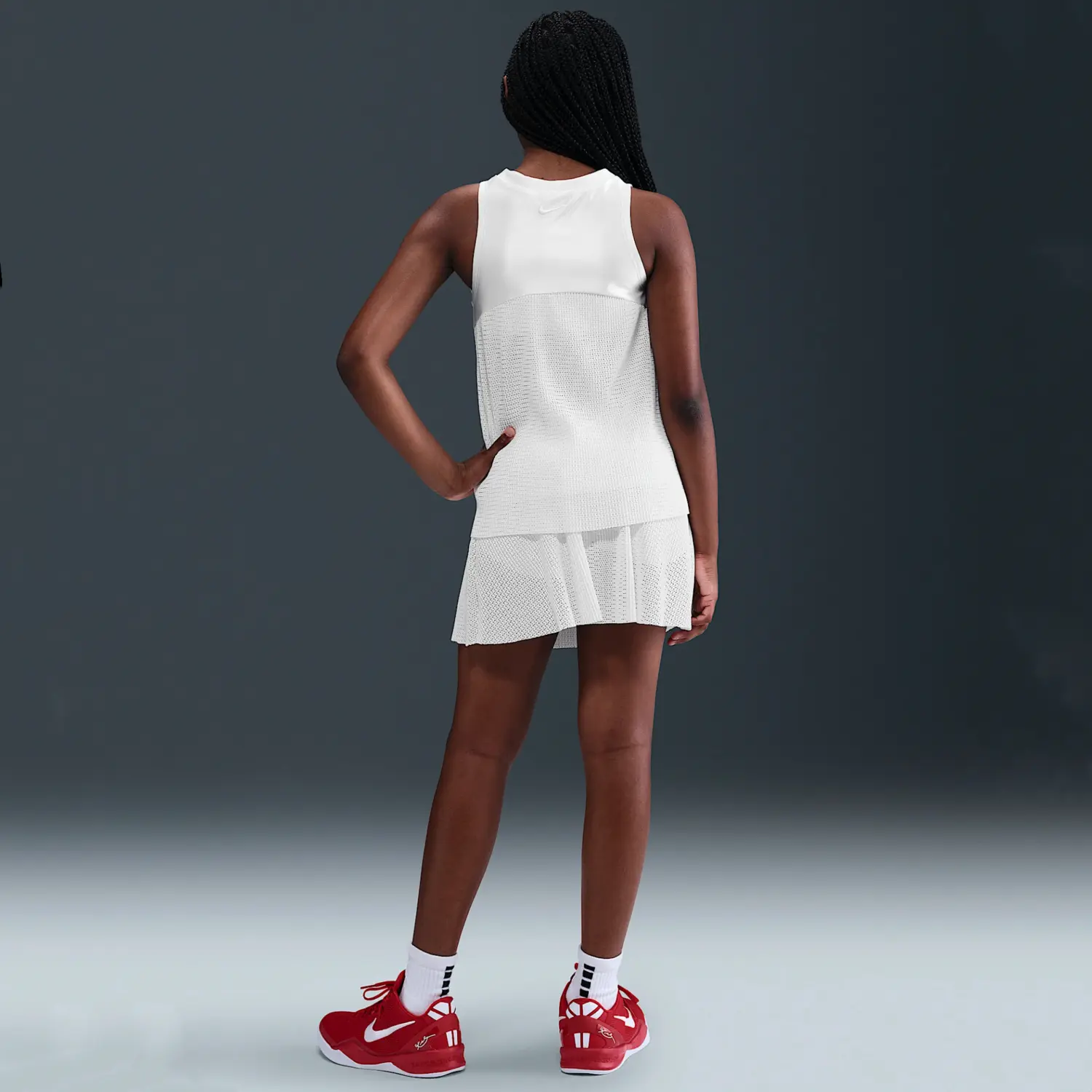 Nike Майка tank top dri fit белый/черный teenagers — фото 4