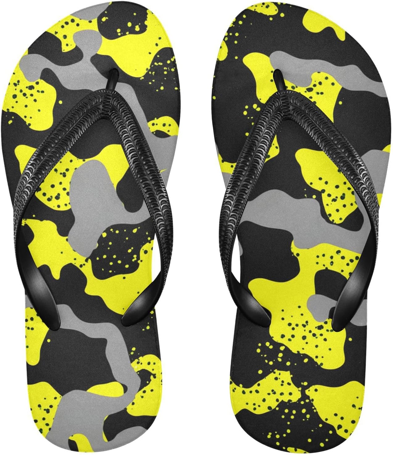 

Желто-серые пляжные шлепанцы с камуфляжным принтом, резиновые нескользящие летние тапочки для душа и прогулки, мужские и женские Sinestour