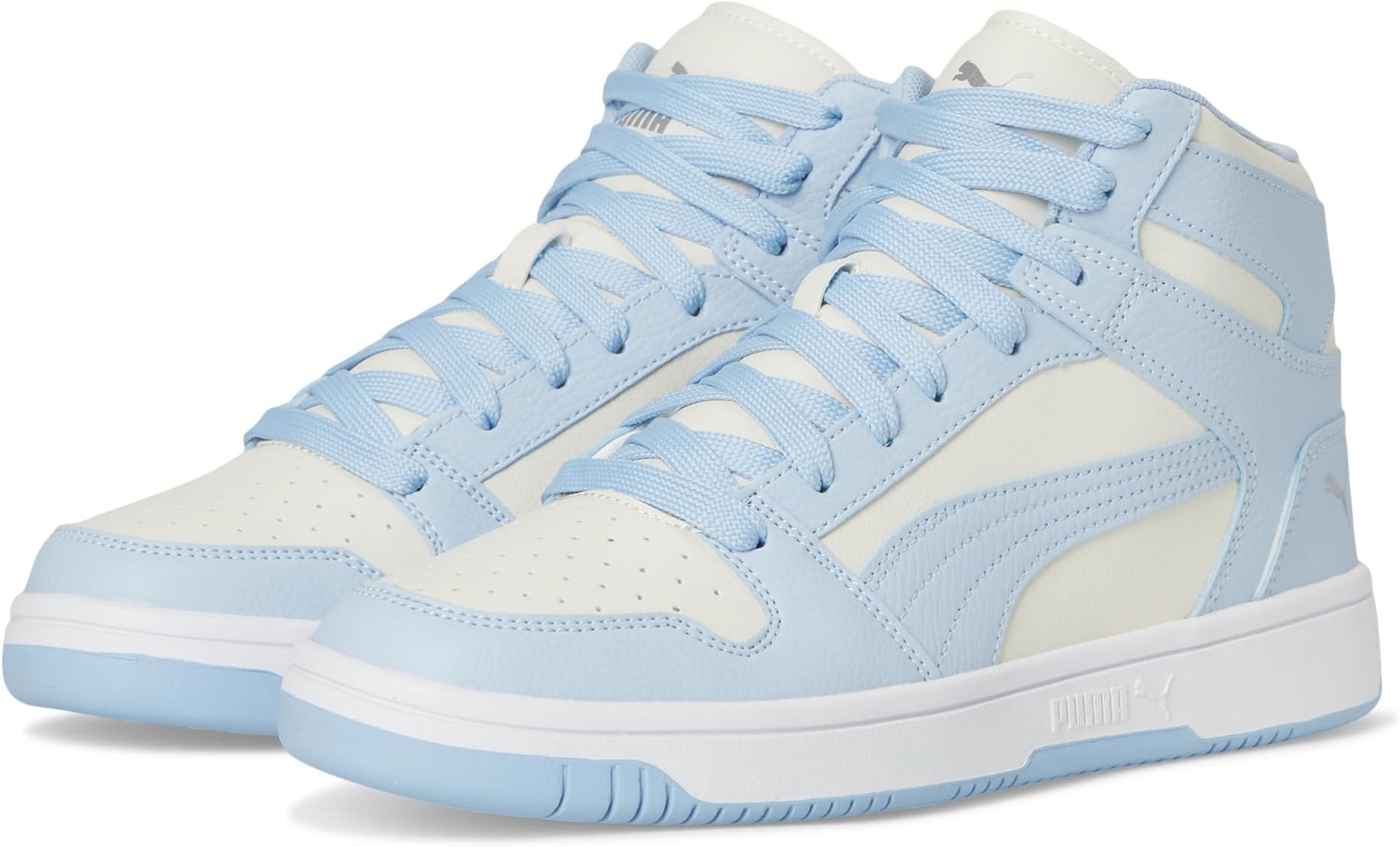 Кроссовки PUMA Women's Rebound Layup Mid Shoes, White/Haute Tropic/Silver