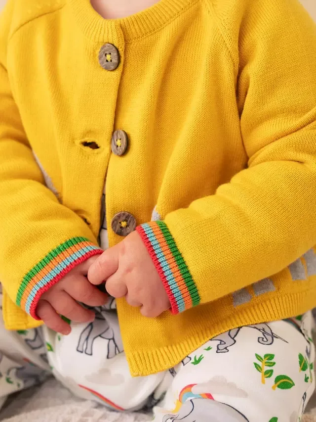 Детский кардиган Слоненок Бонни, желтый Frugi — фото 3