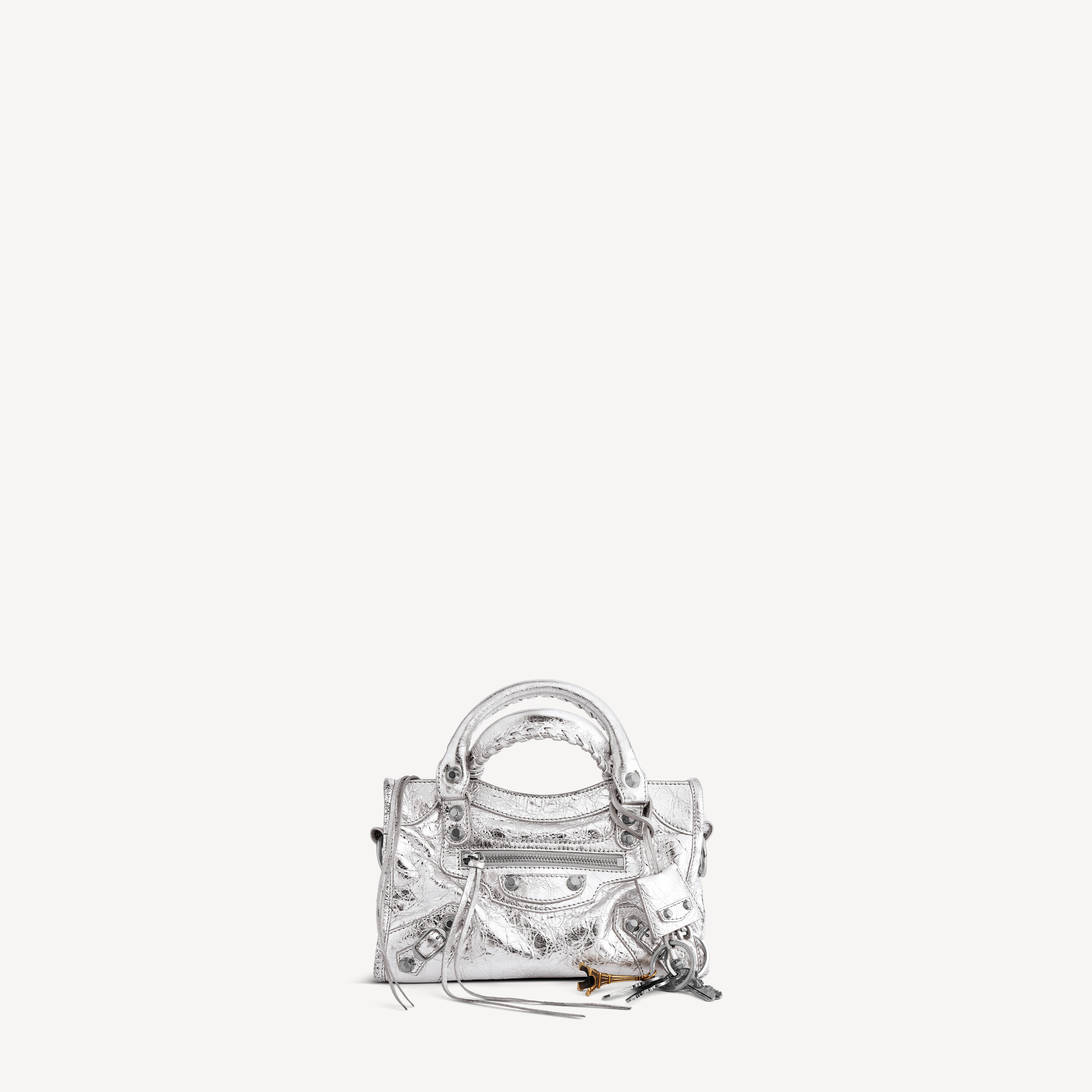 Женская сумка Le City Charm Eiffel Metallized серебристого цвета BALENCIAGA, серебряный — фото 3