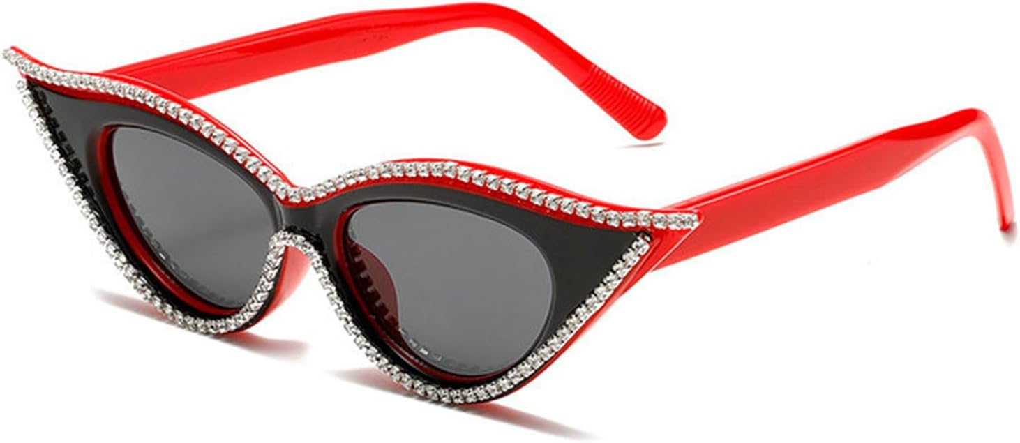 

Солнцезащитные очки Helena с кристаллами, черные и синие, для женщин, ретро, ​​«кошачий глаз», с кристальной бриллиантовой оправой, для костюмированных вечеринок, защита от ультрафиолета UV400, C2