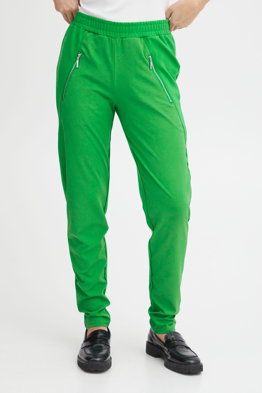 

Брюки PULZ Jeans Stoffhose, зеленый