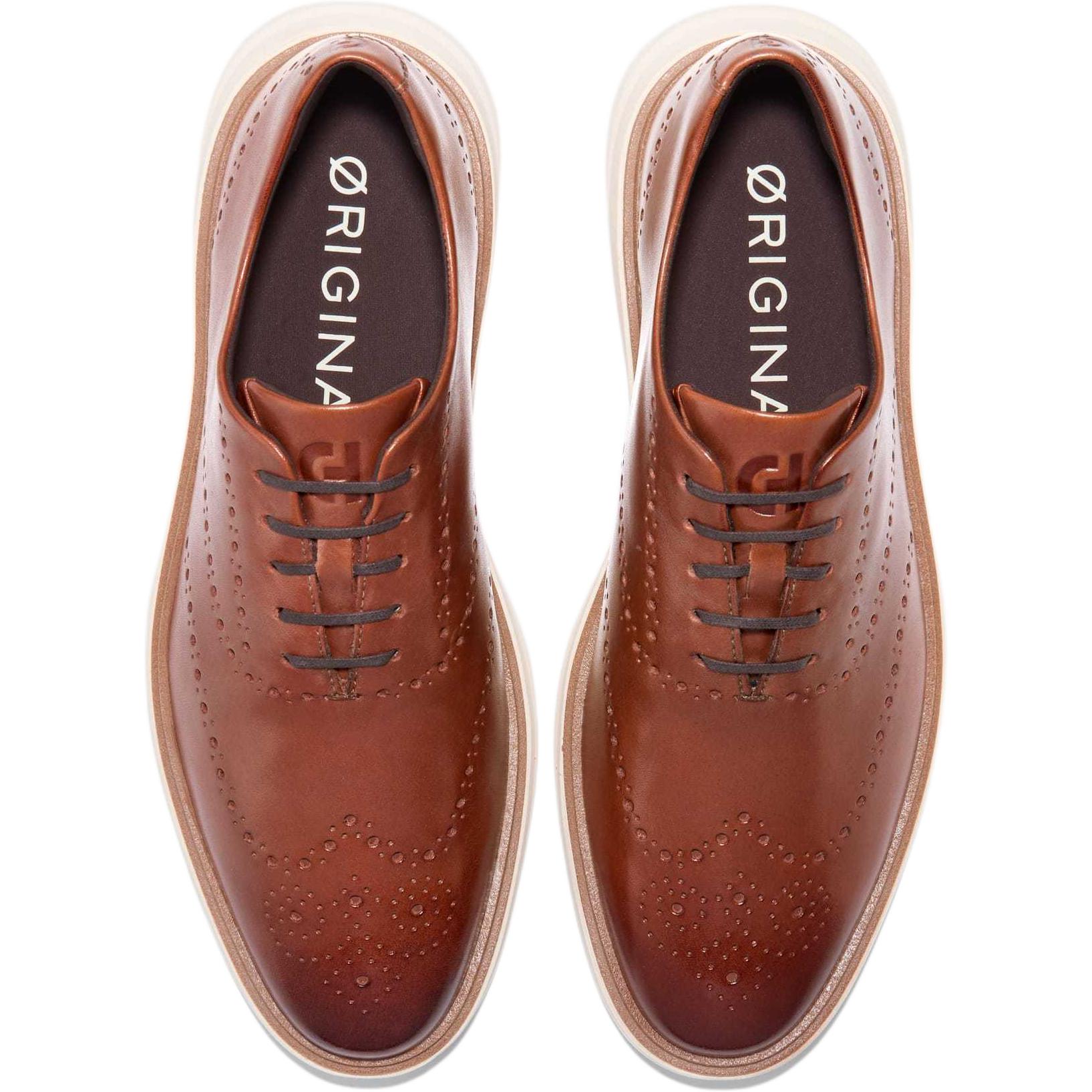 COLE HAAN Кожаные мужские повседневные туфли с резным узором коричневые, цвет Brown — фото 3