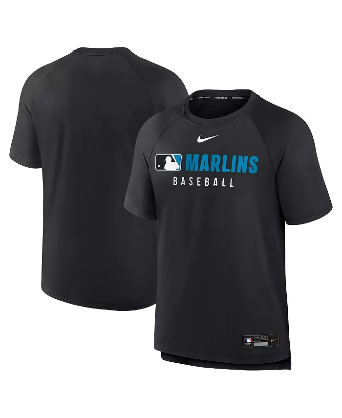 

Мужская черная футболка Miami Marlins Authentic Collection Pregame Raglan Performance Nike