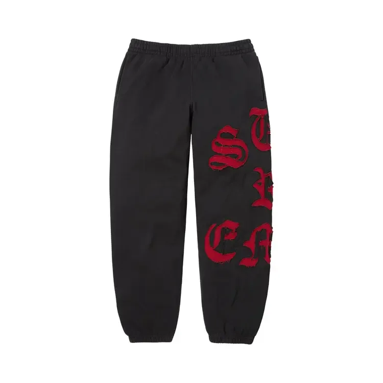 Спортивные штаны Supreme с вырезами, черные