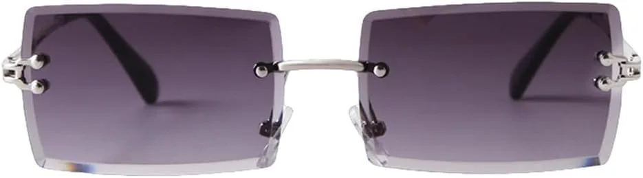 

Солнцезащитные очки без оправы, прямоугольной формы, 2027 год, для женщин и мужчин, градиентные, с защитой от УФ-излучения UV400, винтажные, для путешествий MTZJH, C1