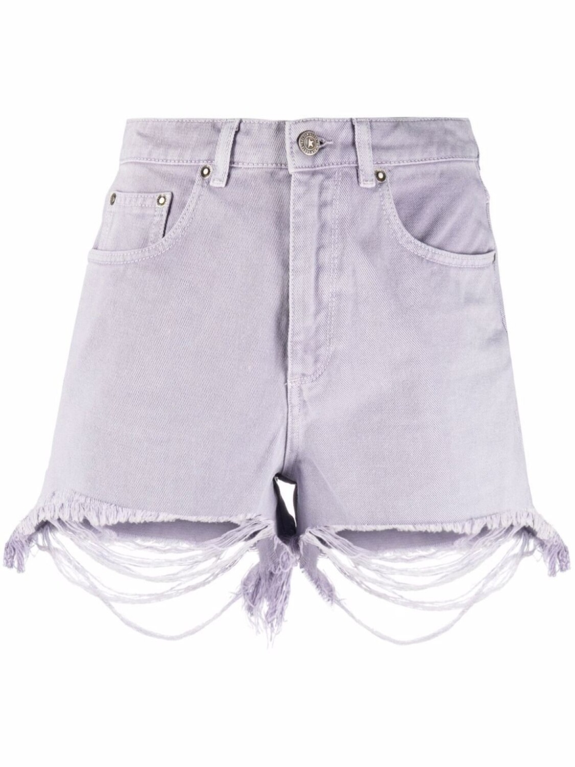 

Golden Goose шорты с завышенной талией и бахромой, фиолетовый