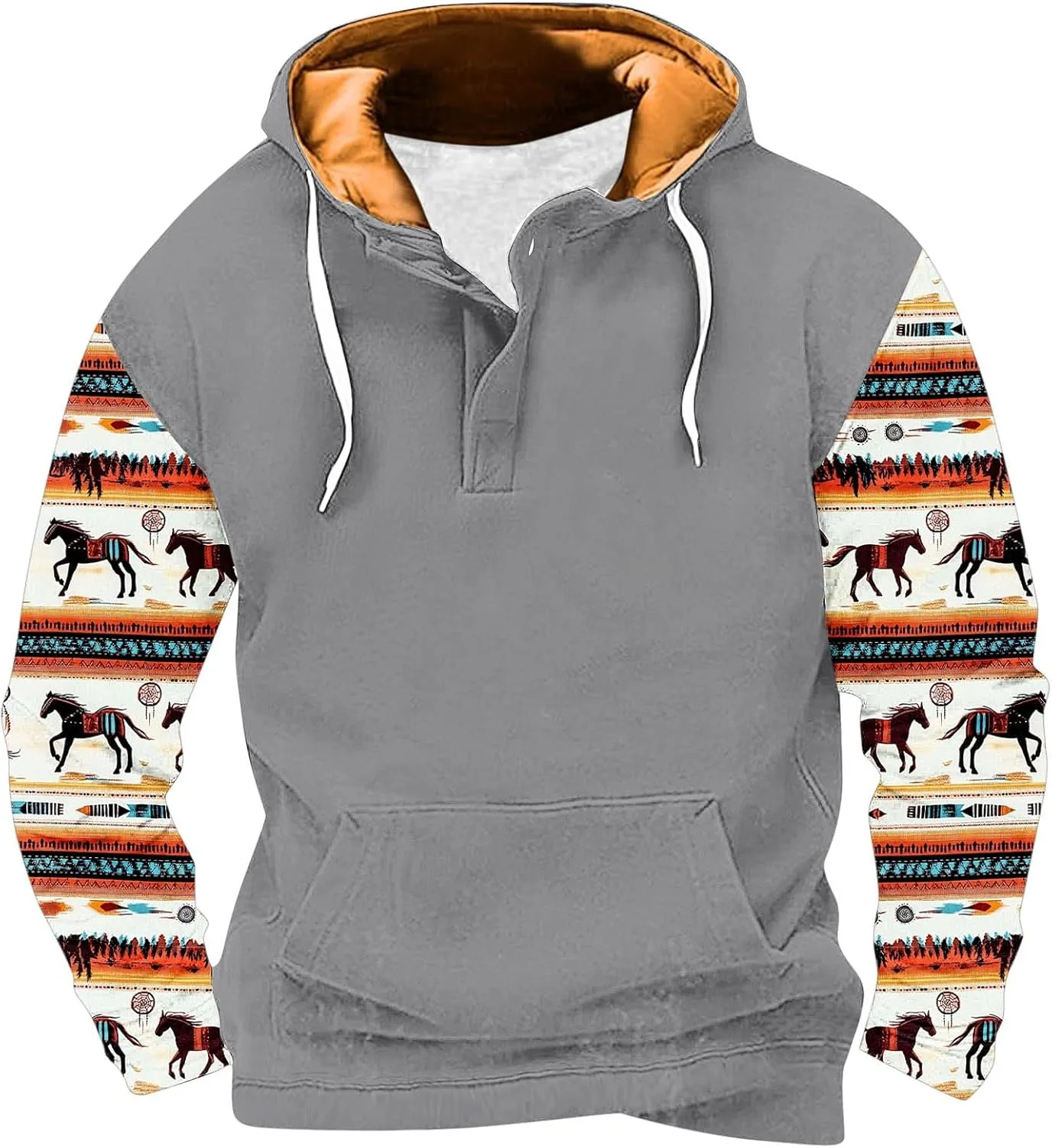 

Худи для мужчин оверсайз с капюшоном на шнурке и карманом OTSANT