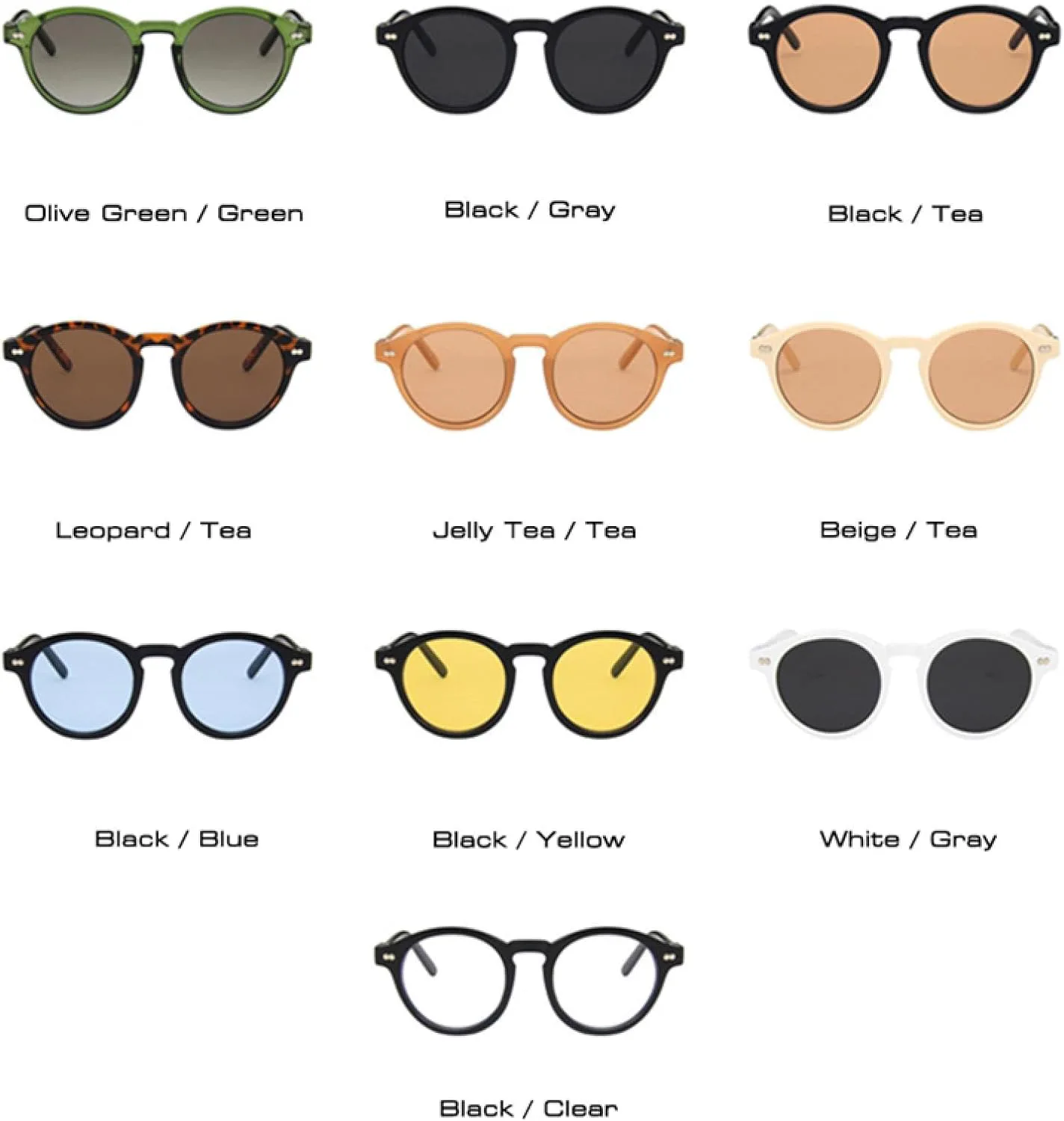 

Солнцезащитные очки с защитой от УФ-излучения UV400 для женщин и мужчин | Круглые линзы цвета «конфетный лак» | для занятий спортом на открытом воздухе DSVIGF, 07