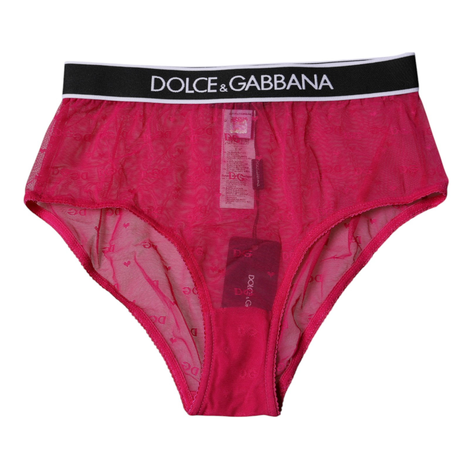 Трусики-трусы средней посадки из нейлона цвета фуксии Dolce & Gabbana — фото 2