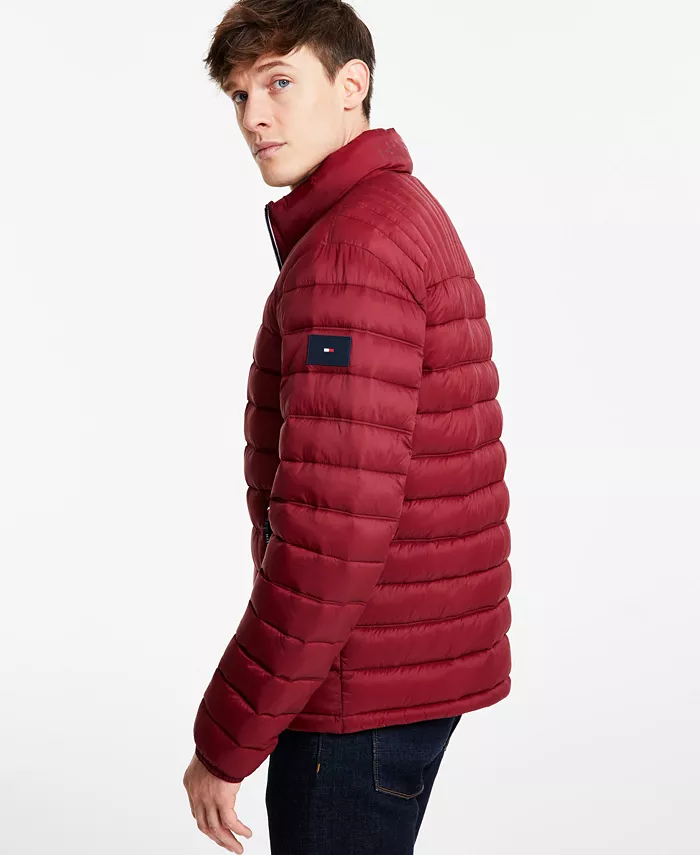 Мужская складная стеганая пуховая куртка Tommy Hilfiger, красный — фото 2