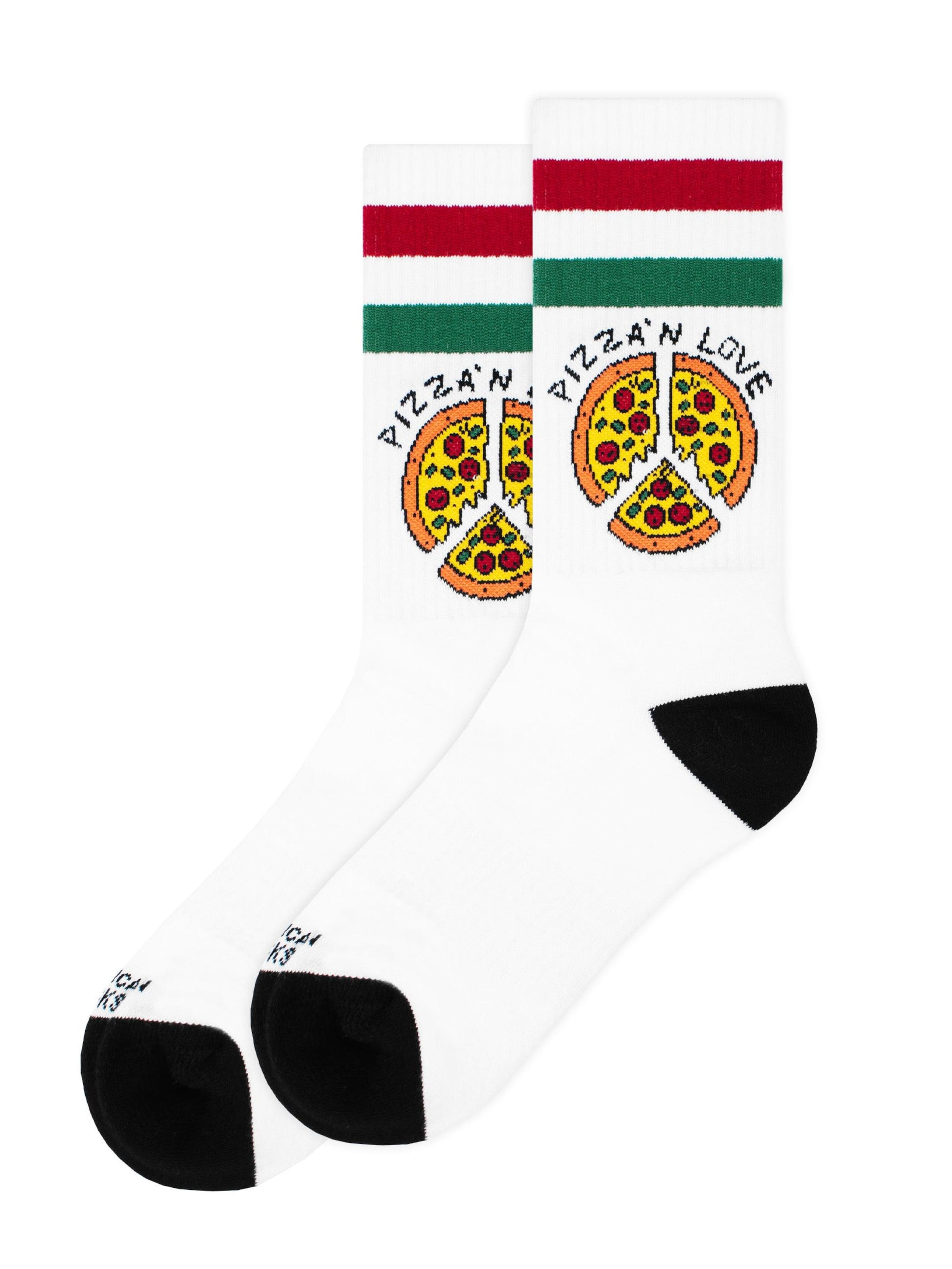 

American Socks Носки 'Pizza'n Love' в белом цвете