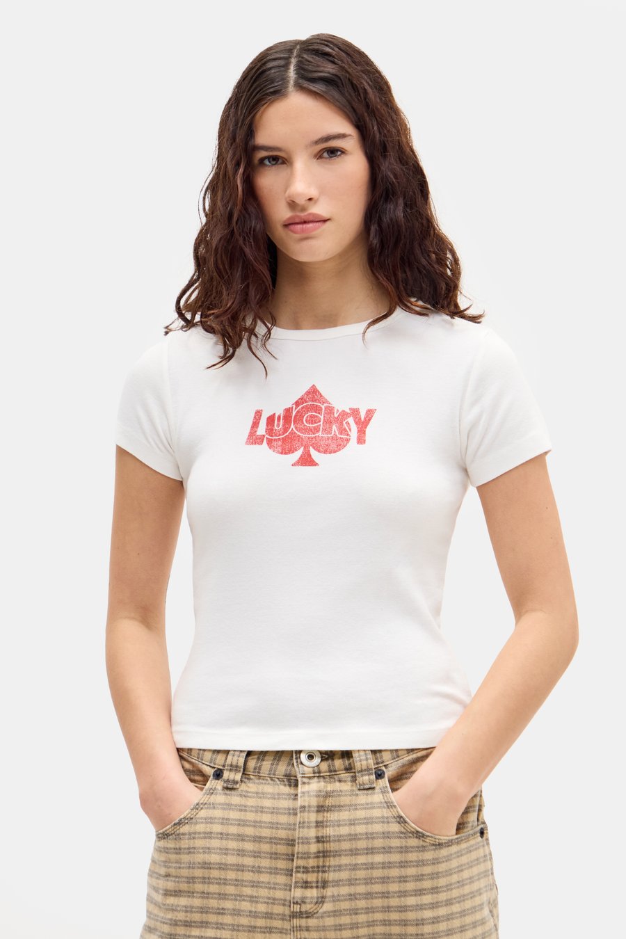 

Футболка BDG Urban Outfitters LUCKY SPADE BABY, White, Белый, Футболка BDG Urban Outfitters LUCKY SPADE BABY, White