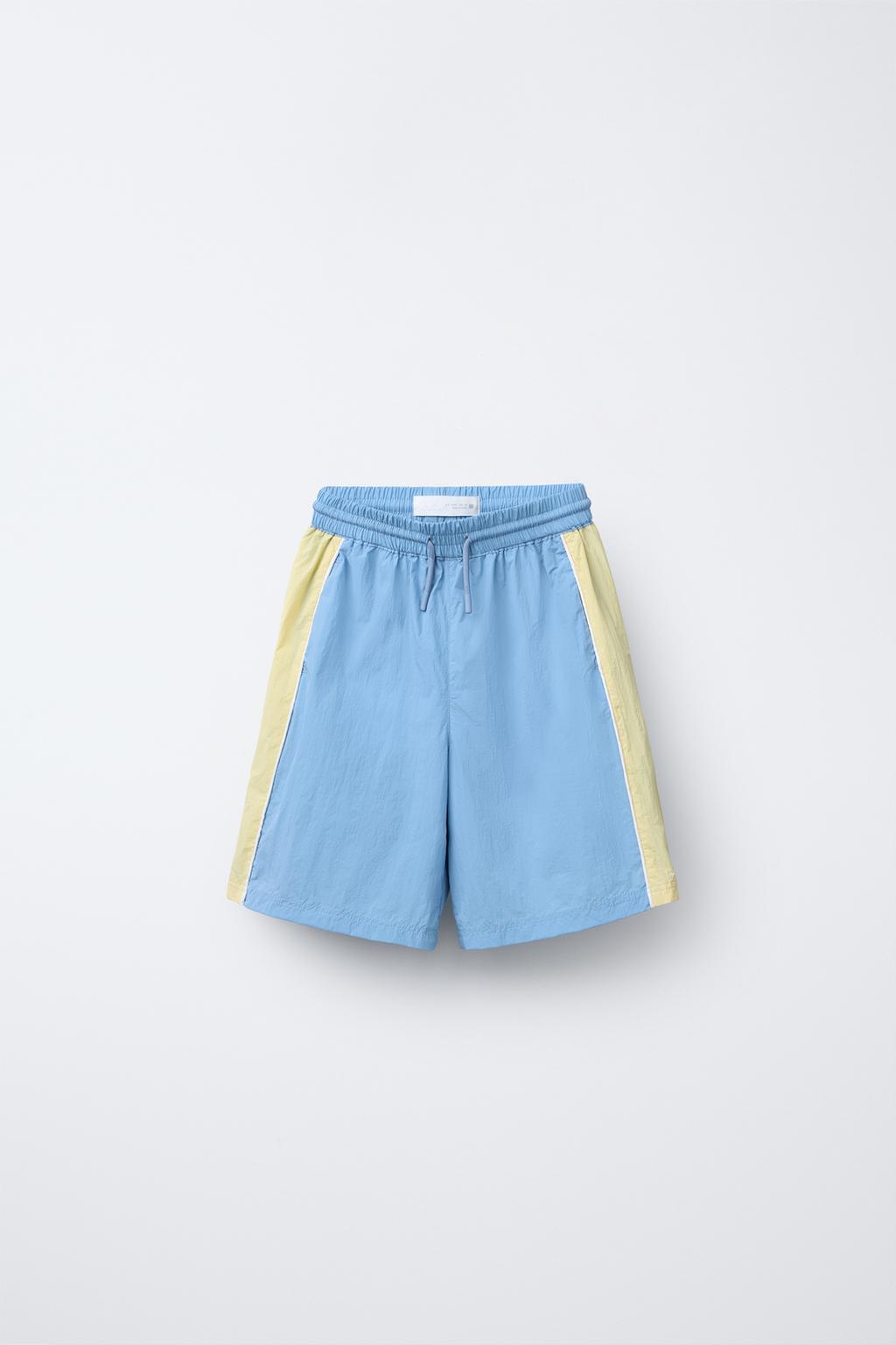 

Технические шорты-бермуды с боковыми полосками ZARA, желтый