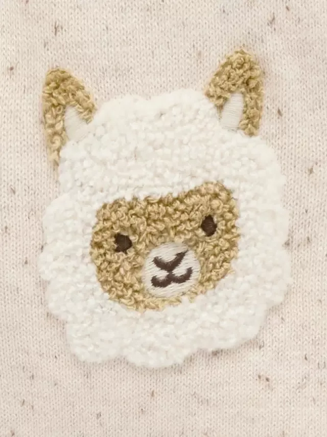 Детский хлопковый кардиган Fiesta Friends, песочный с крапинками Purebaby — фото 4