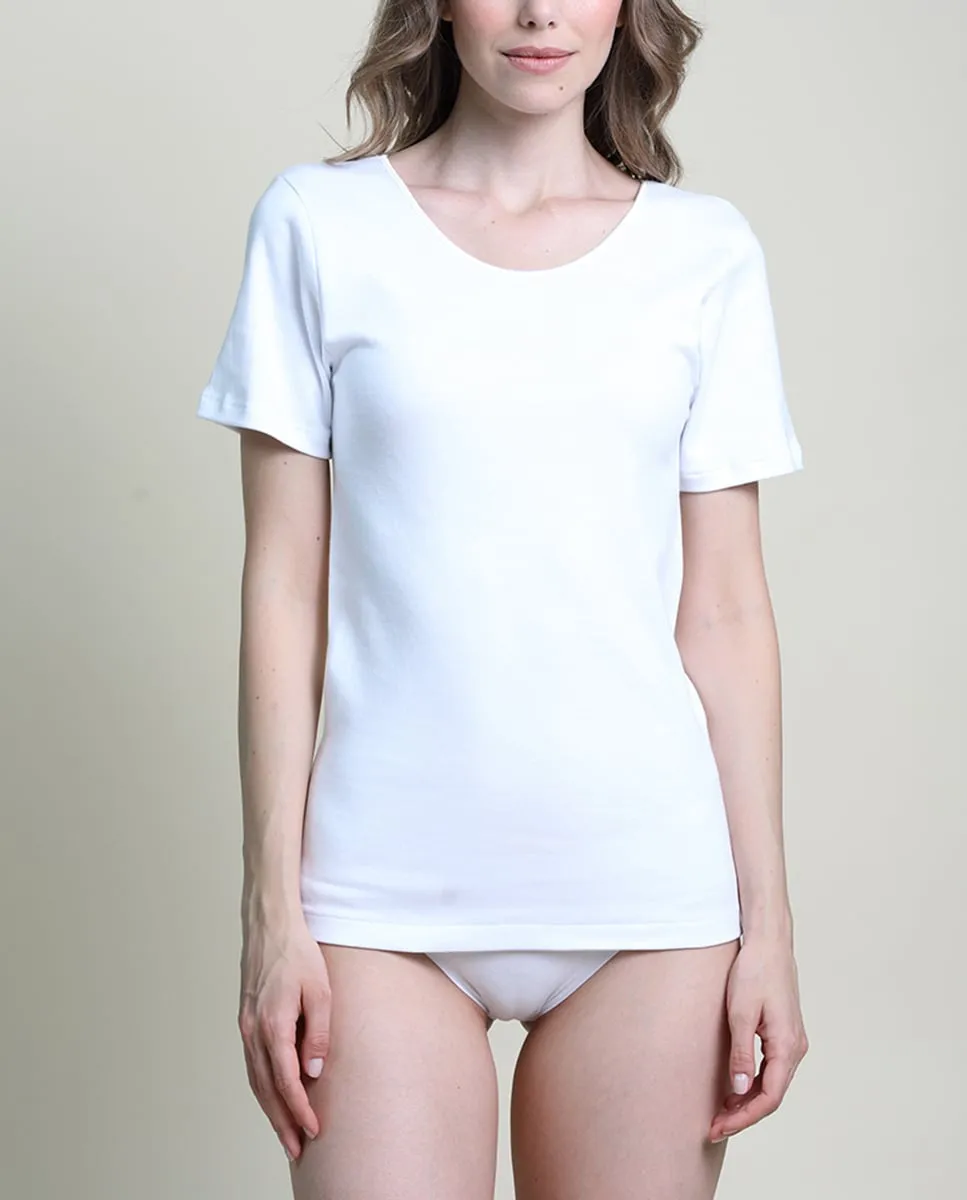 

Женская футболка с короткими рукавами с атласной окантовкой Vittoria B. Intimo, белый