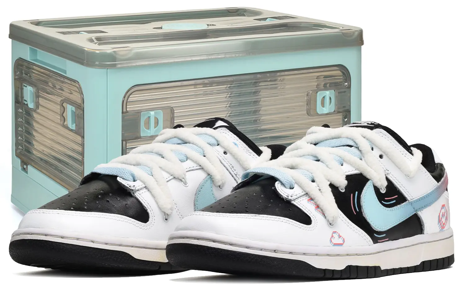 

Кроссовки Nike Dunk Skateboard Shoes Women's Low-Top Blue White Black