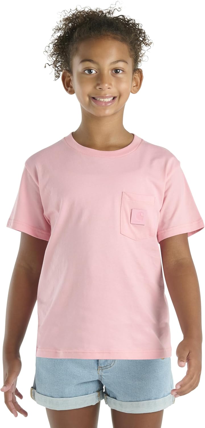 

Детская футболка Carhartt CA7109 с коротким рукавом и накладным карманом в тон - для девочек, Peony, Розовый, Детская футболка Carhartt CA7109 с коротким рукавом и накладным карманом в тон - для девочек, Peony
