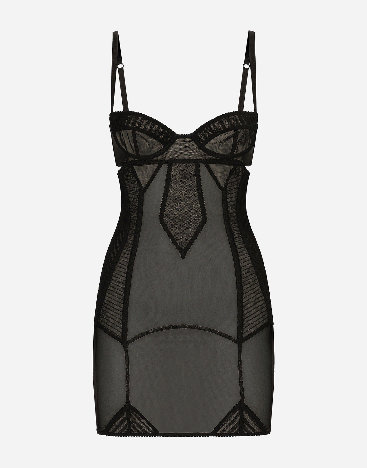 

Мини-платье из тюля с корсетными деталями Dolce & Gabbana, черный