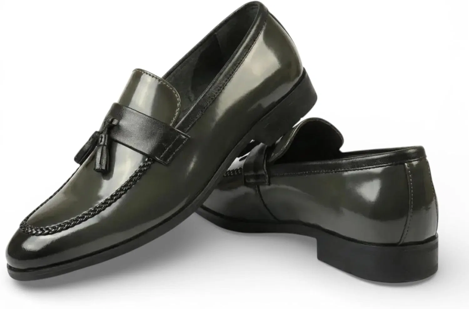 Лоферы мужские из искусственной кожи, зеленый Infinity Leather — фото 3