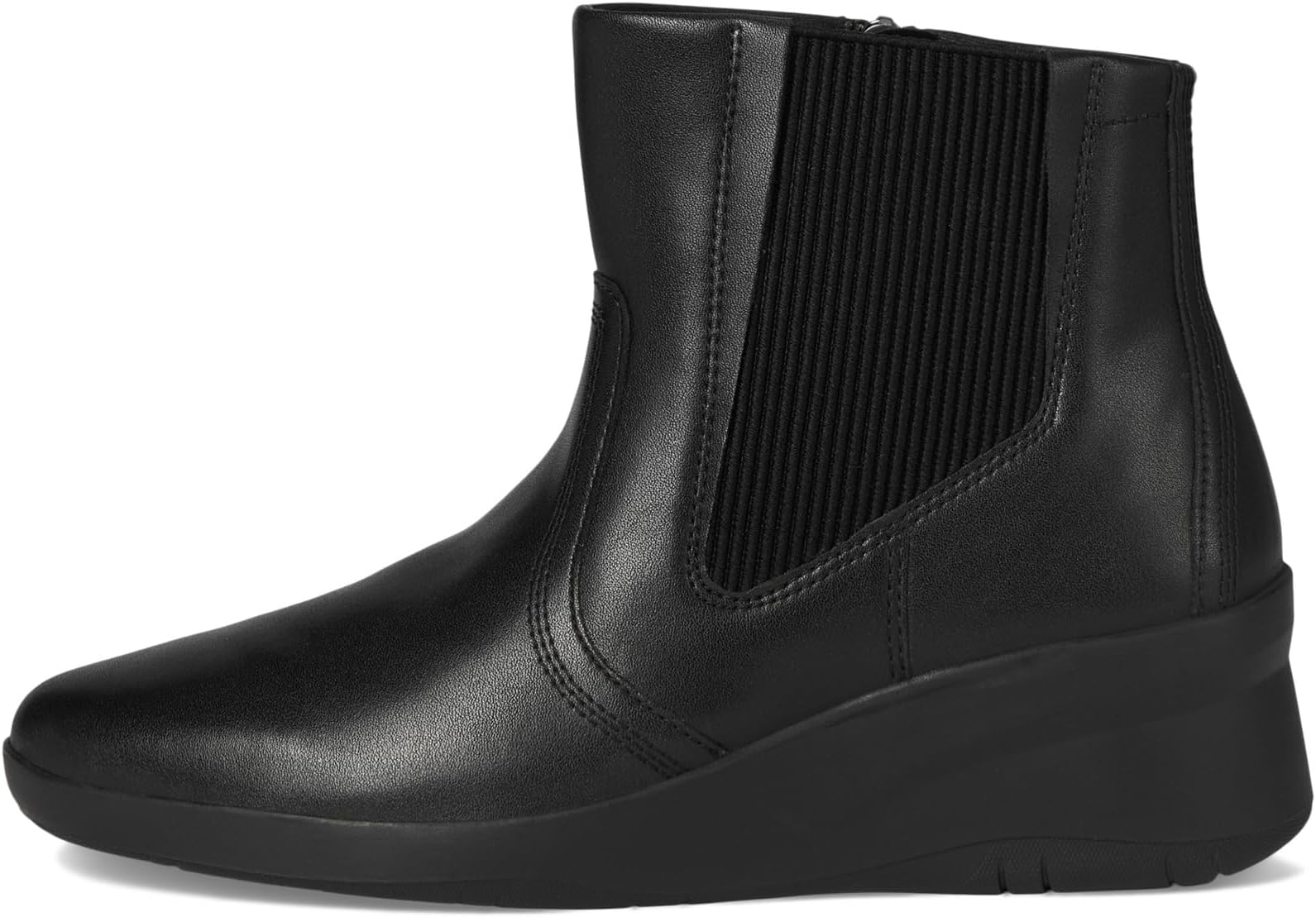 Ботинки женские Clarks Suttyn Rae кожаные на танкетке, черный — фото 4