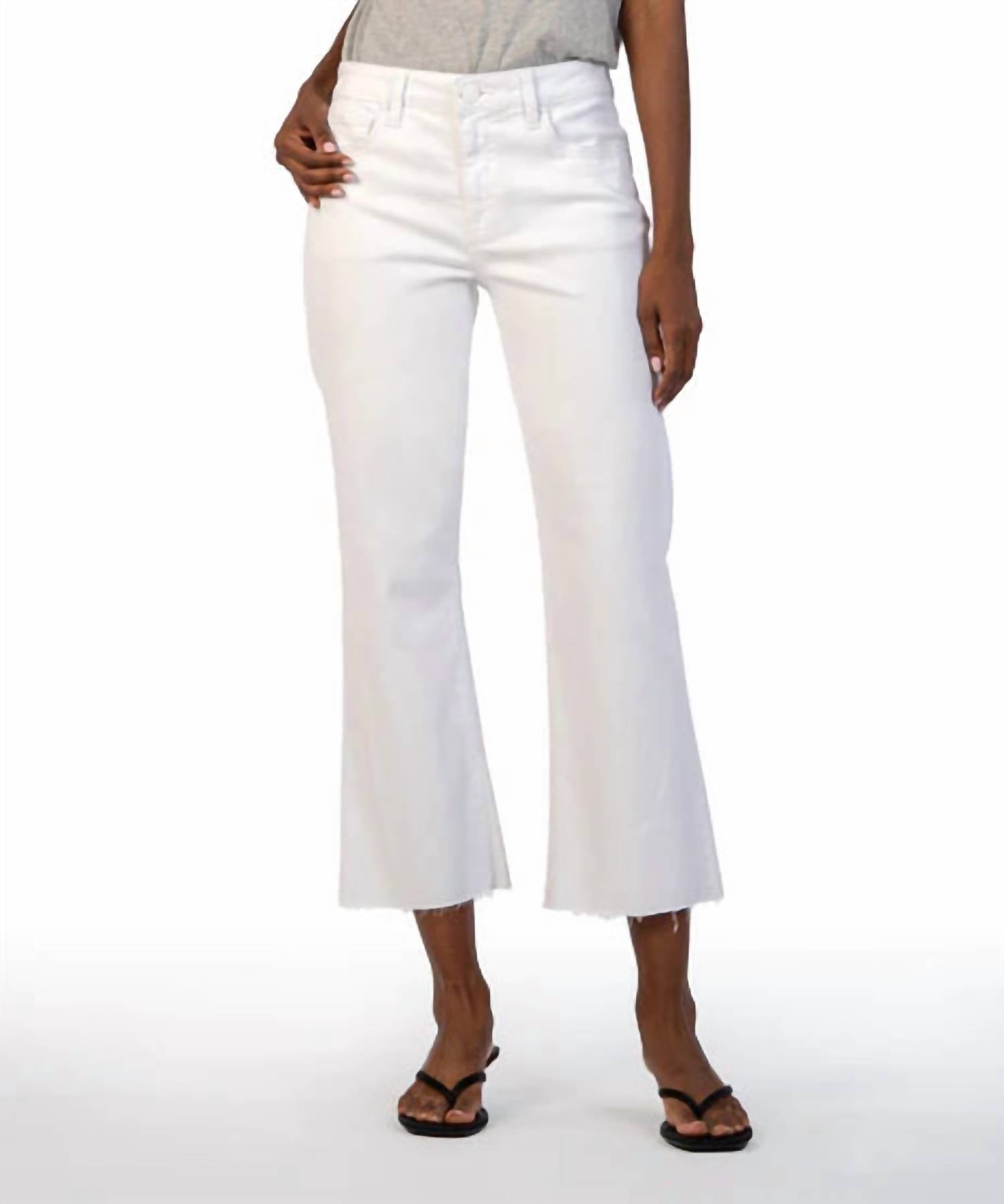 

Джинсы-клеш Kelsey High Rise Ankle Flare Jeans In Optical White KUT FROM THE KLOTH