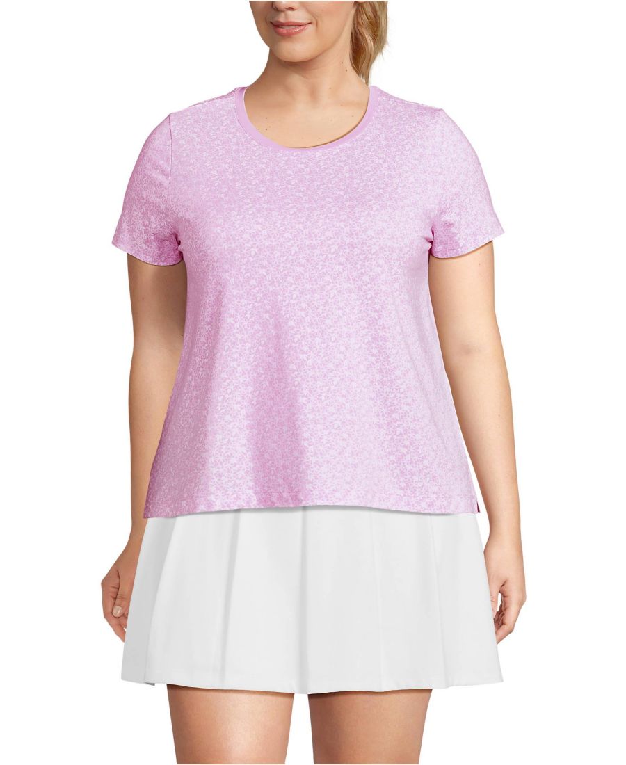 

Футболка с коротким рукавом и круглым вырезом Plus Size Power Performance Lands' End, Wild lilac phlox floral, Фиолетовый, Футболка с коротким рукавом и круглым вырезом Plus Size Power Performance Lands' End, Wild lilac phlox floral