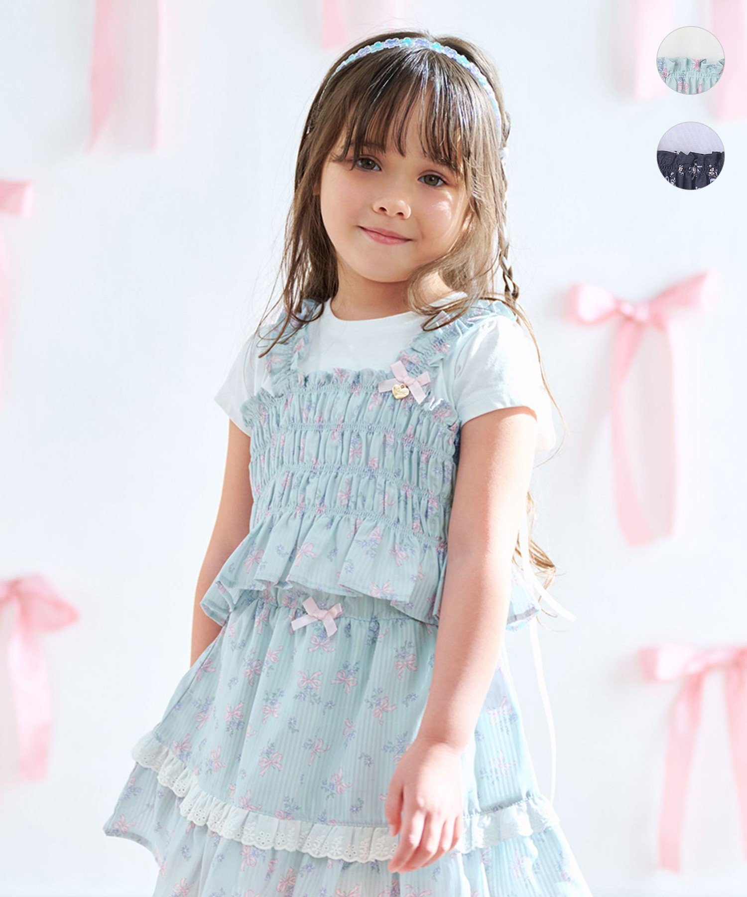 Футболка Flower x Ribbon с бюстье ANY KIDS, Mint [562]