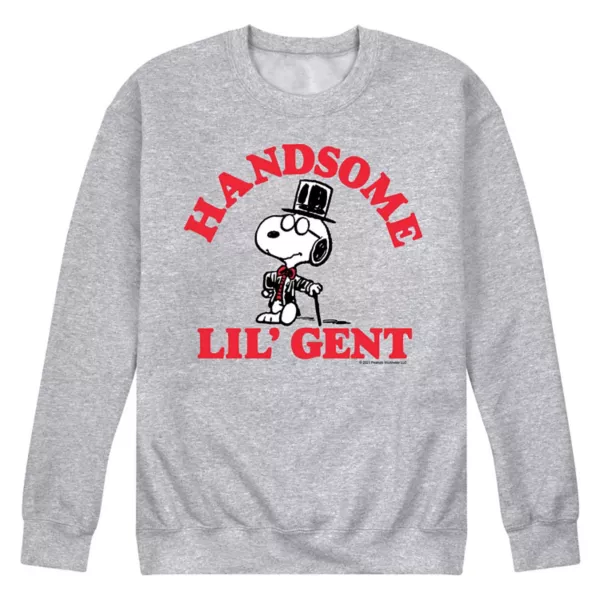 

Мужская флисовая толстовка с принтом «Peanuts Hantly Lil Gent» Licensed Character, серый