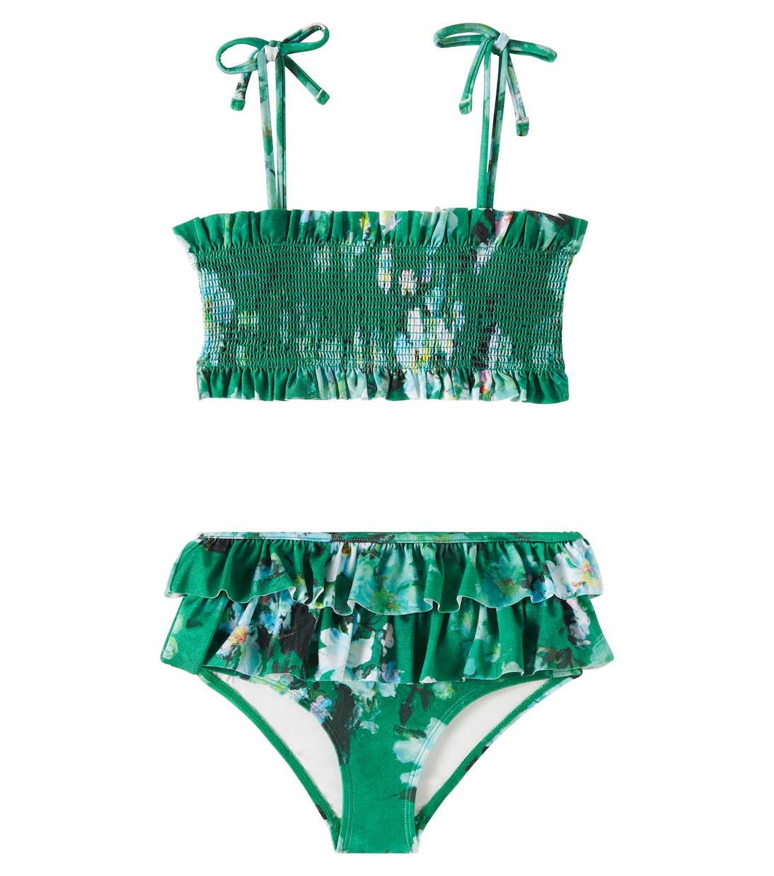 

Платье с цветочным принтом из таллоу Zimmermann Kids, Green Watercolour Floral