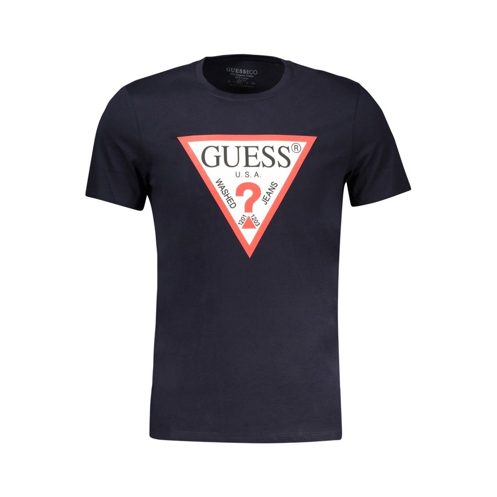 

Синяя хлопковая футболка Guess Shoes