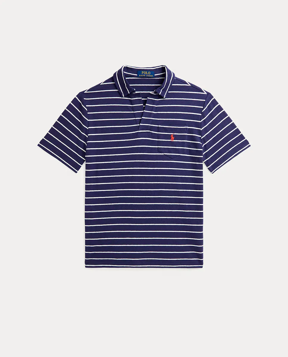 

Футболка-поло из хлопка для мальчика с вышитой лошадью Polo Ralph Lauren, темно-синий