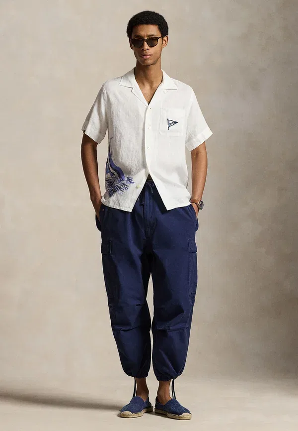 Рубашка кэмп Polo Ralph Lauren, классическая посадка, лён, винтажный морской парус — фото 2