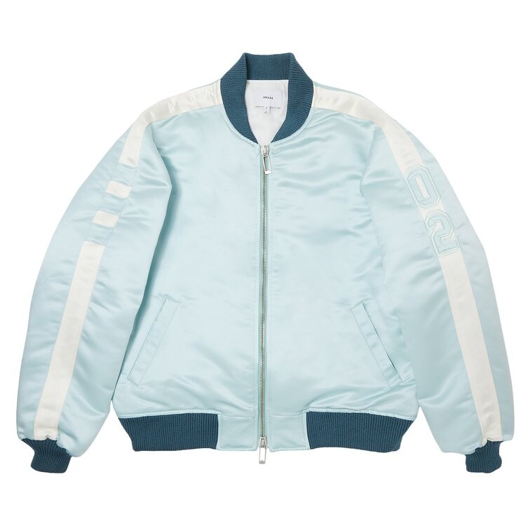 

Бомбер Rhude Boys 02 Satin Bomber, цвет Mint/Cream