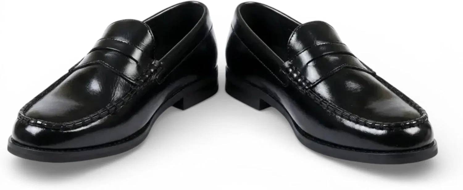 Лоферы мужские из экокожи Dolcetto Penny Loafers, Black Infinity Leather — фото 4
