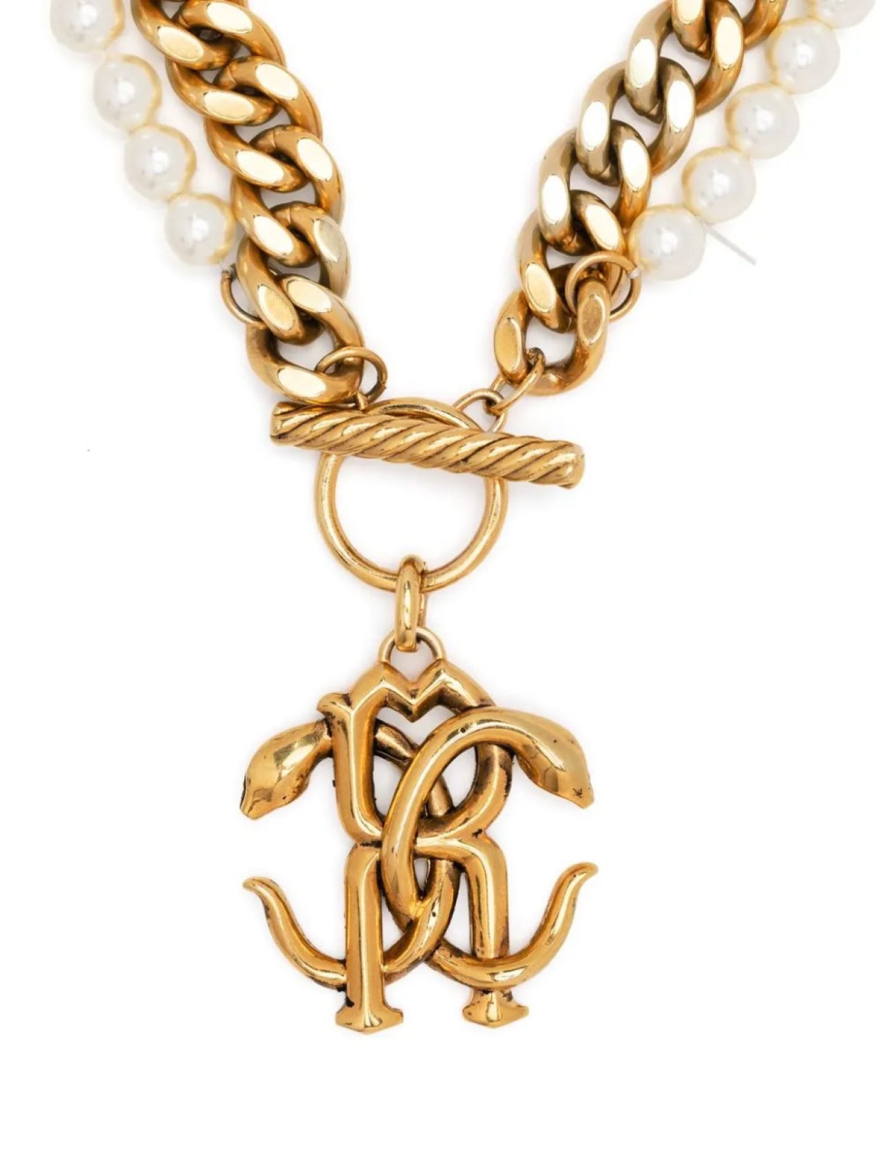 

Roberto Cavalli цепочное колье с логотипом, золотой
