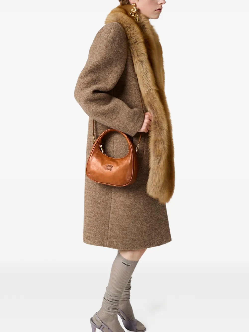 Сумка Wander с отстегивающимся ремнём Miu Miu, коричневый — фото 2