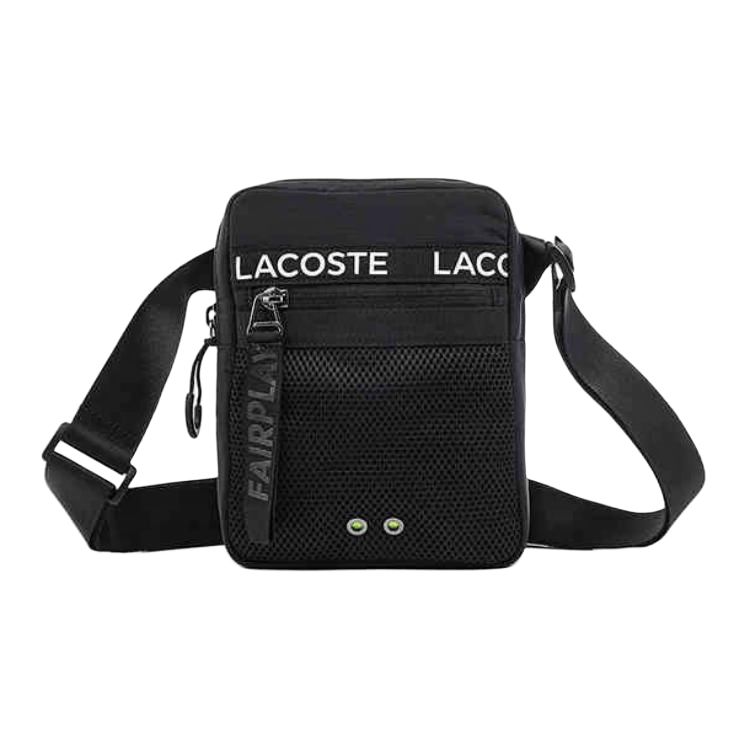 

LACOSTE Полиамидная наплечная сумка кросс-боди среднего размера унисекс черная, Black