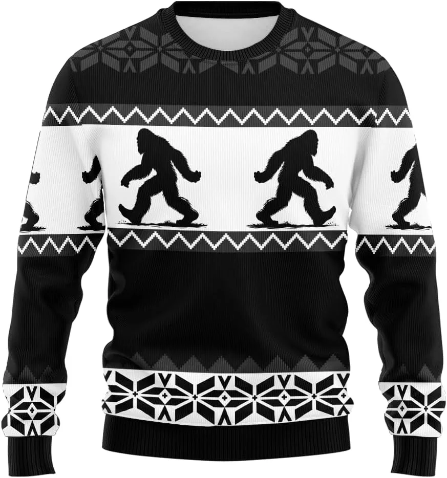 

Свитер Bigfoot Ugly Christmas для мужчин и женщин, экипаж Sasquatch HANZSPROUT