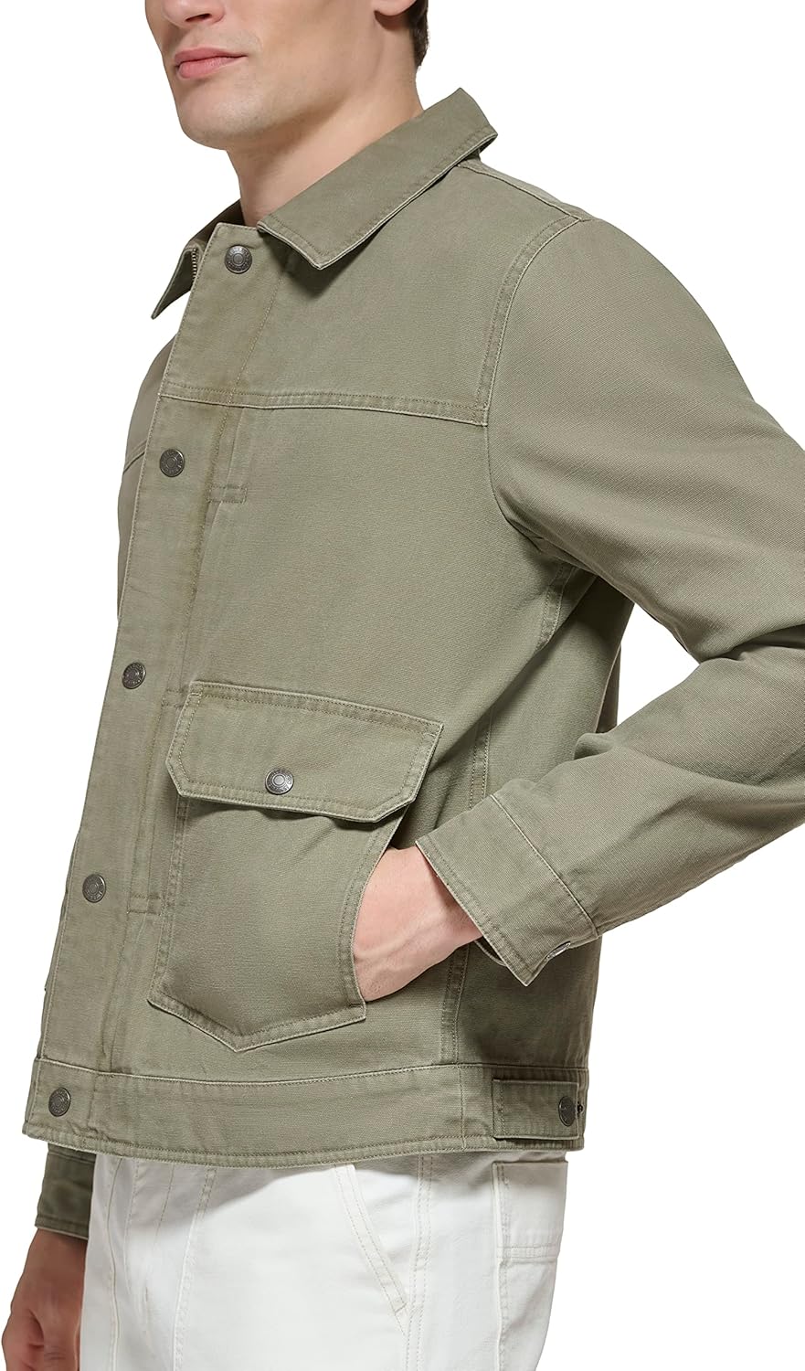 Мужская легкая куртка-рубашка Levi's для дальнобойщиков Levi's, Light Olive Cotton Canvas — фото 2