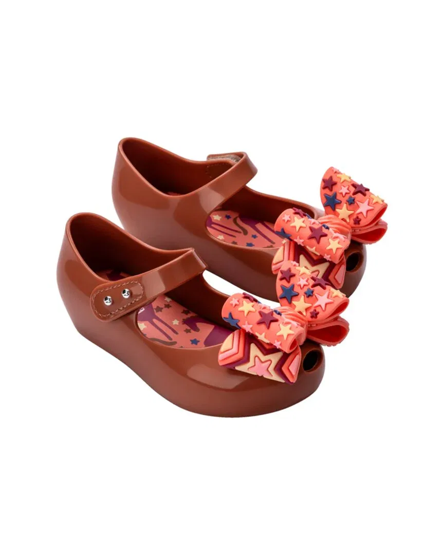 Mini Melissa Ultra girl Wonderland Baby Ballerina Flat, коричневый